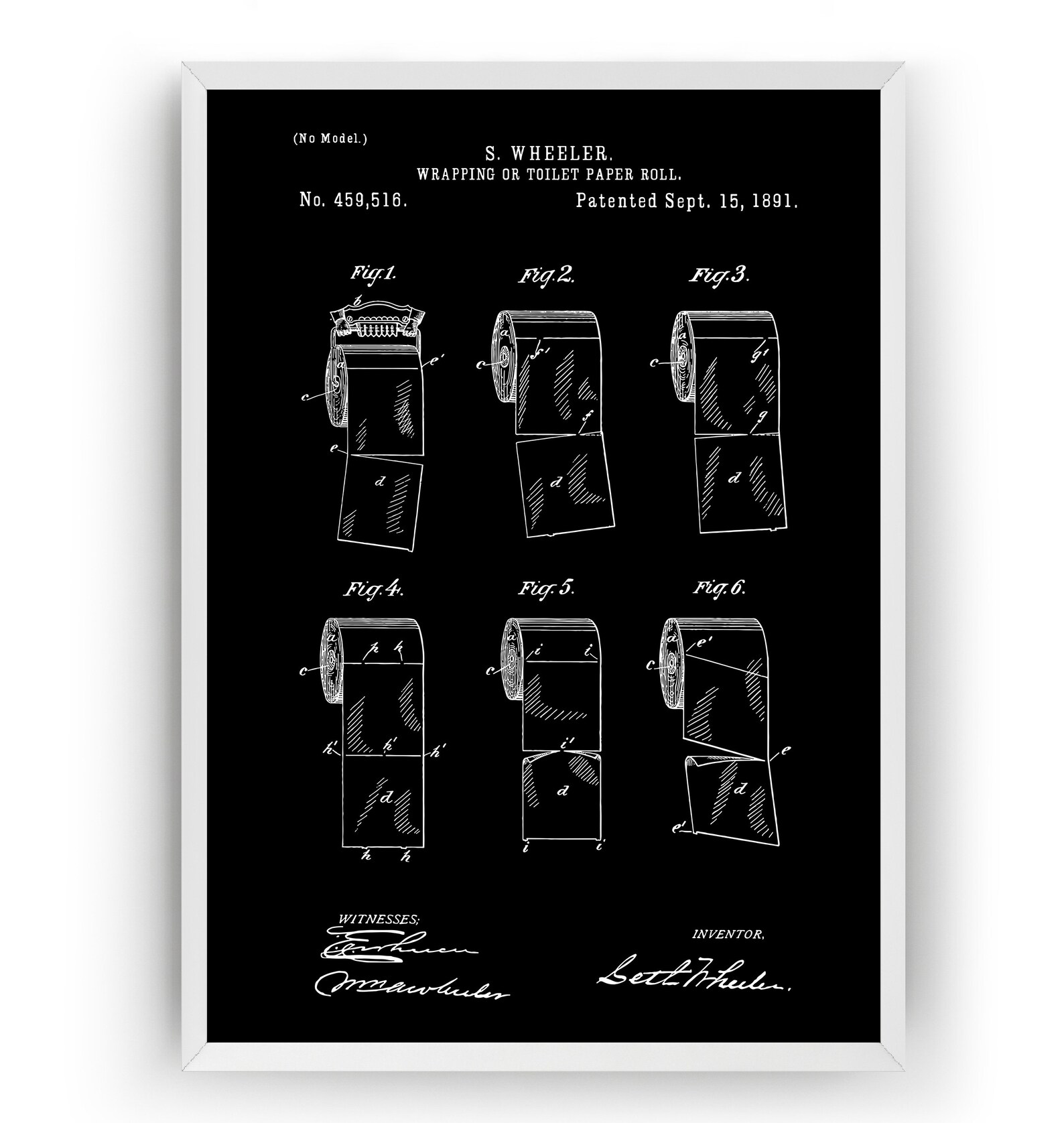 Toilet Paper Roll 1891 Patent Print Wall Art Poster Bathroom - Etsy UK
