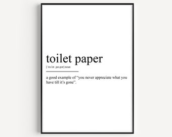 Toilet Paper Definition Print