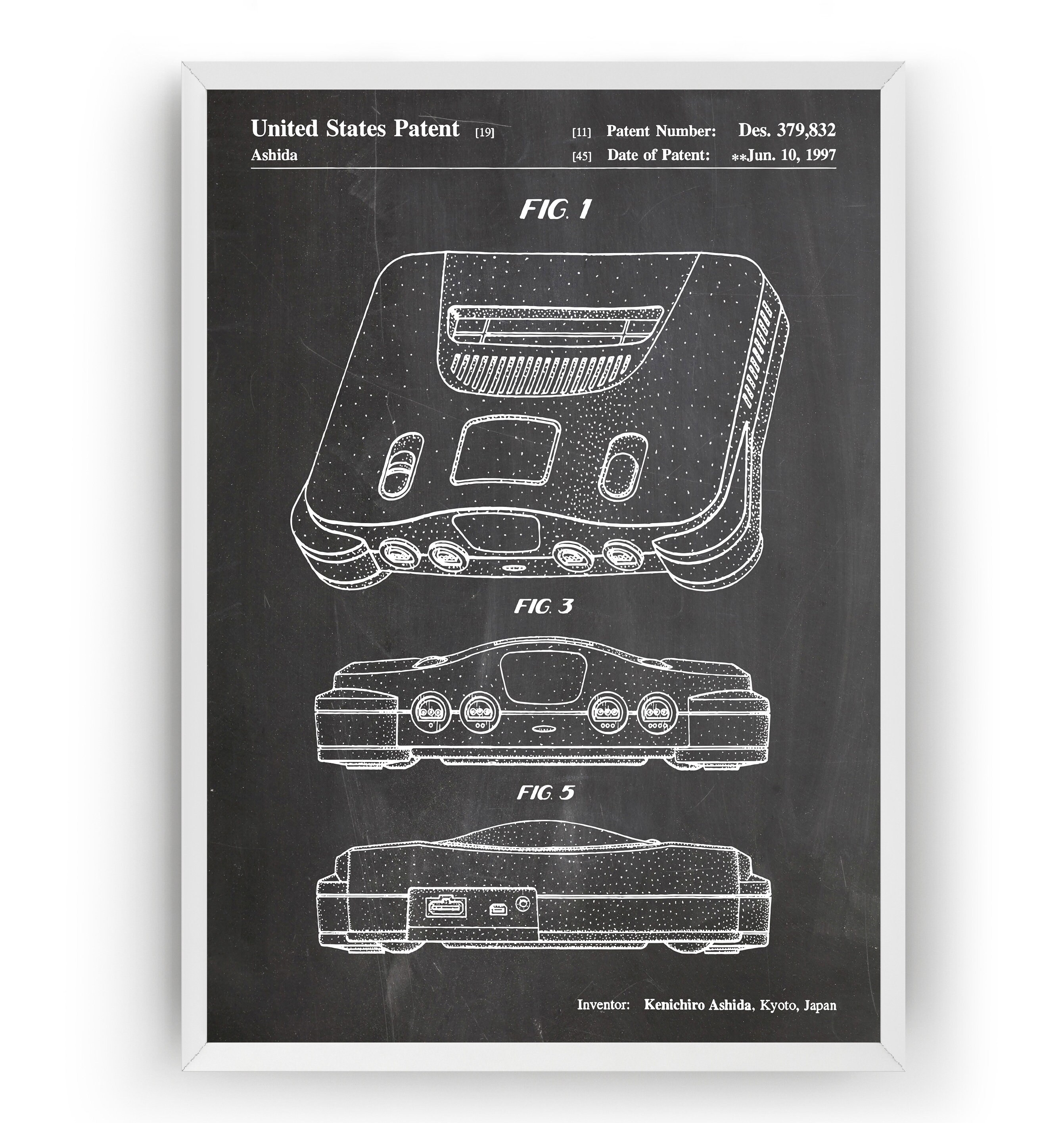 Nintendo 64 Patent Print N64 Patent Wall Art Poster Blueprint | Etsy