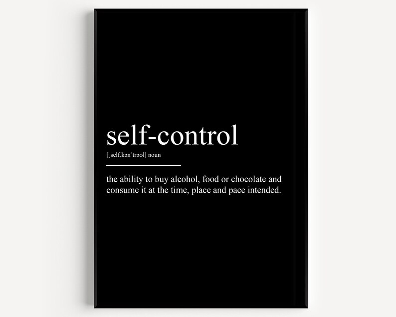 Self Control Definition Print - Etsy