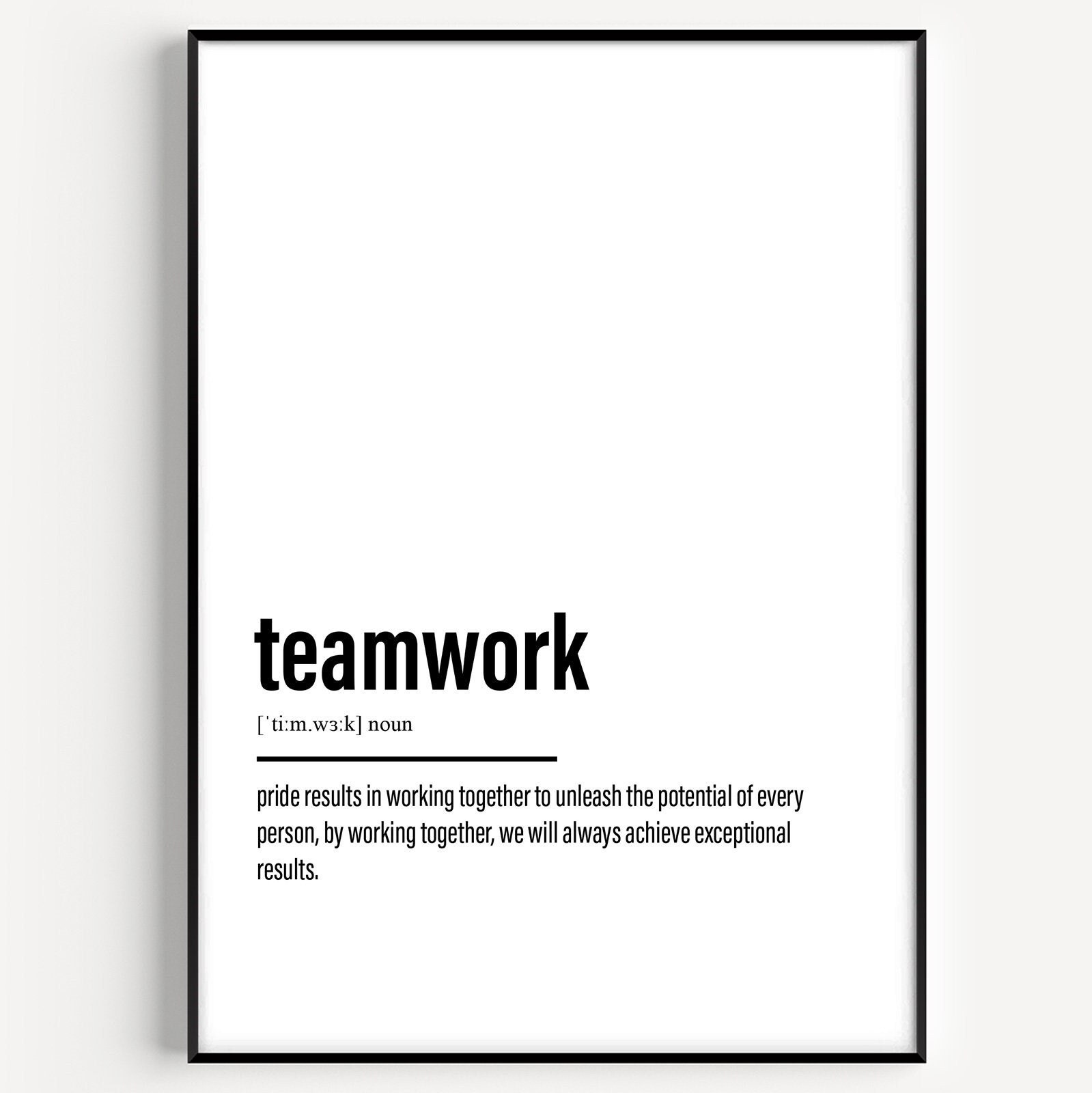 Teamwork Definition Sign Teamwork Definition Print - Etsy