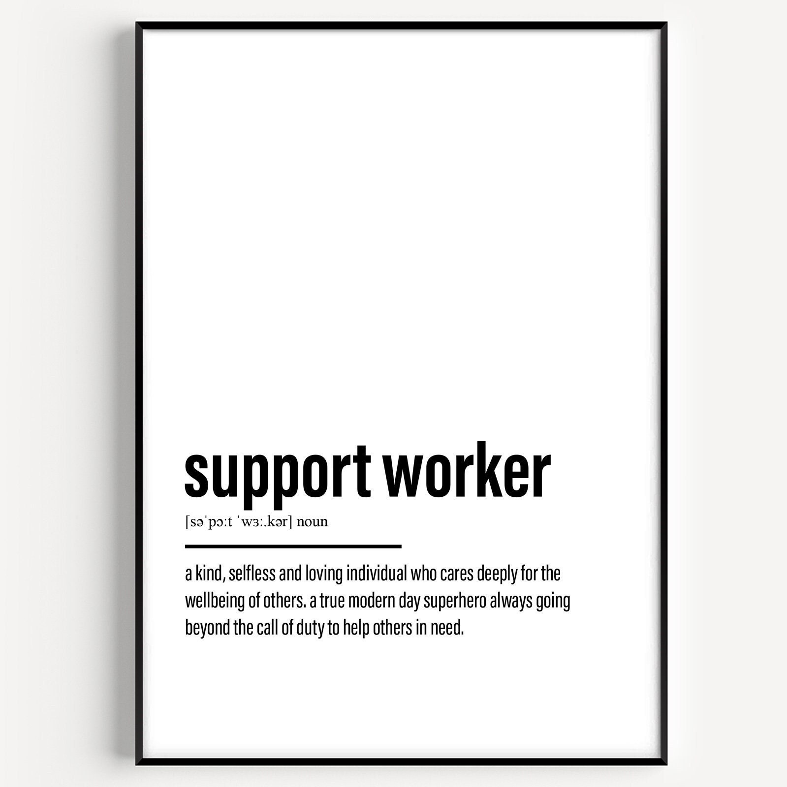 Support Worker Definition Print Version 2 - Etsy UK