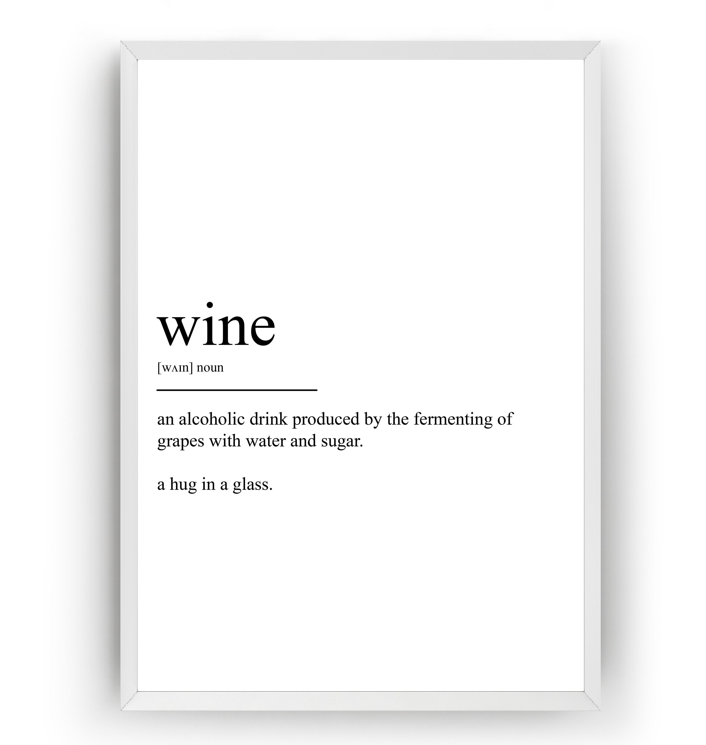 Wine Definition Print Etsy
