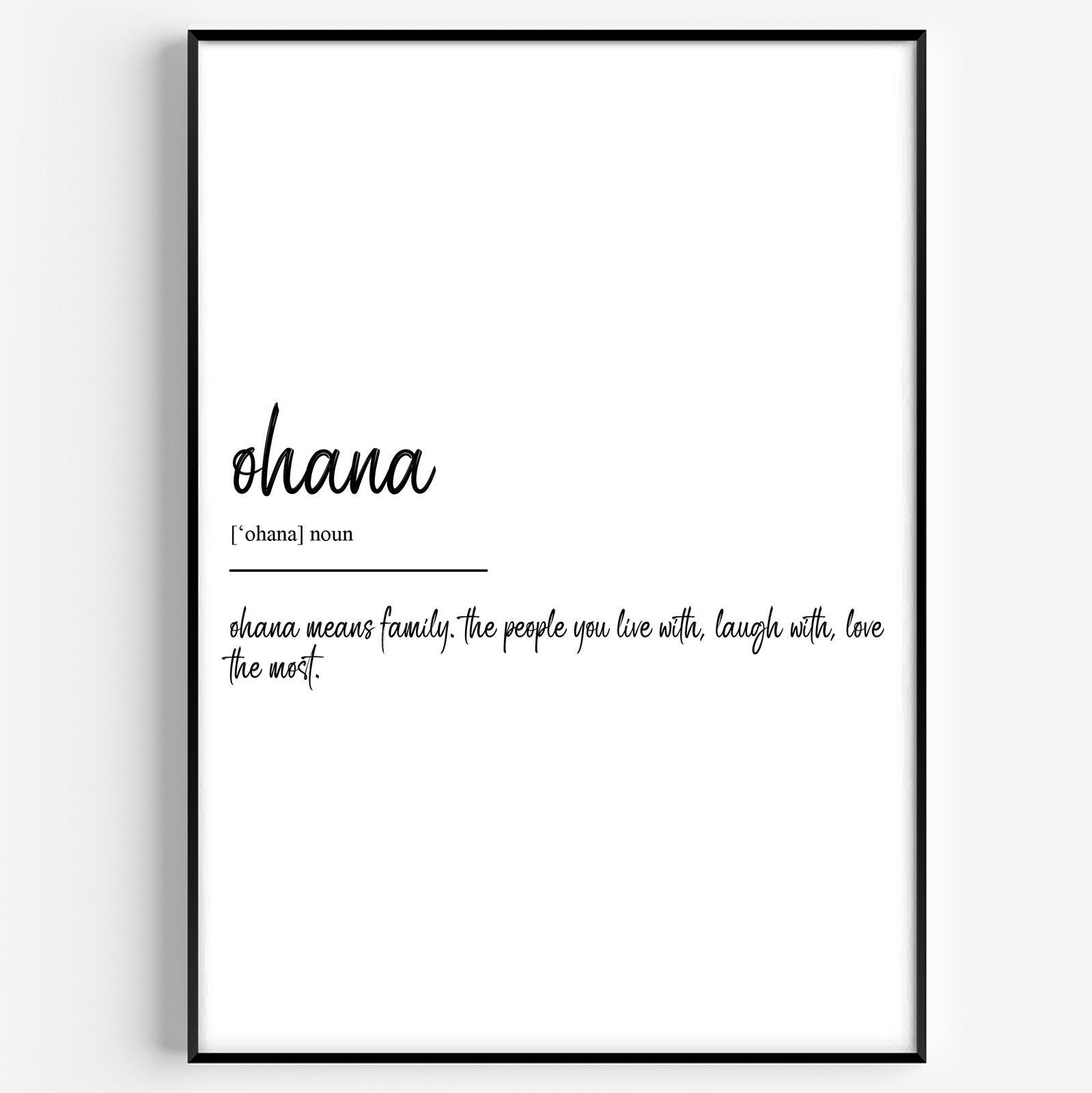 Ohana Definition Print - Etsy