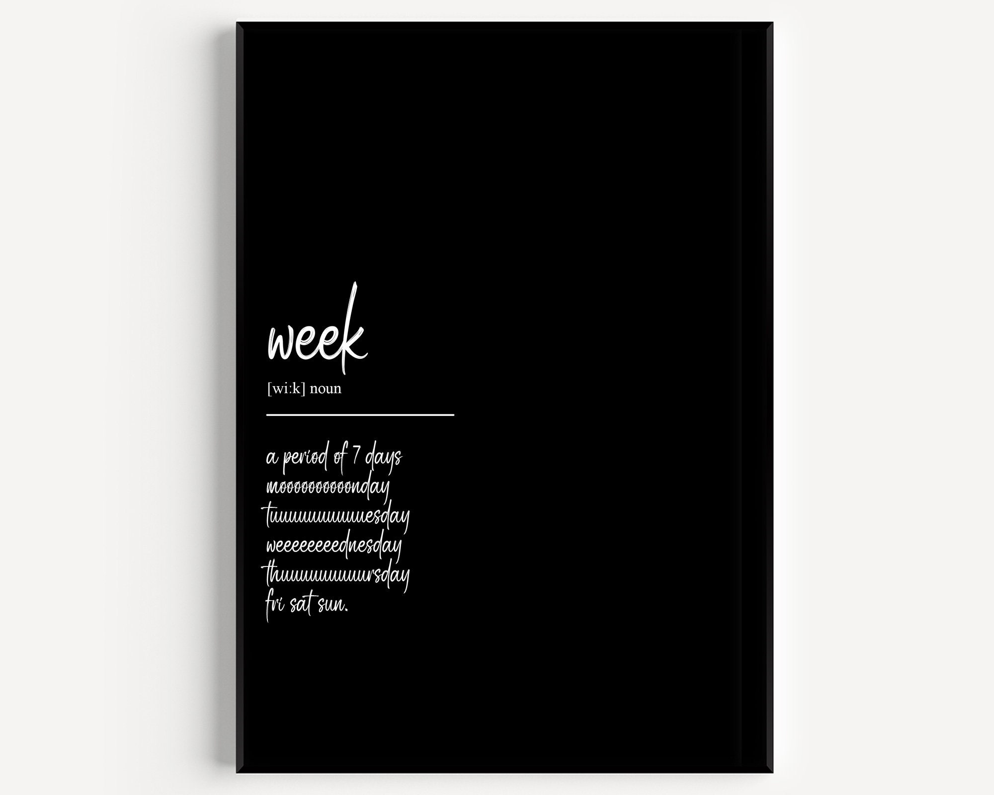 Week Definition Print - Etsy