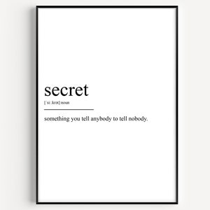 Secret Definition Print