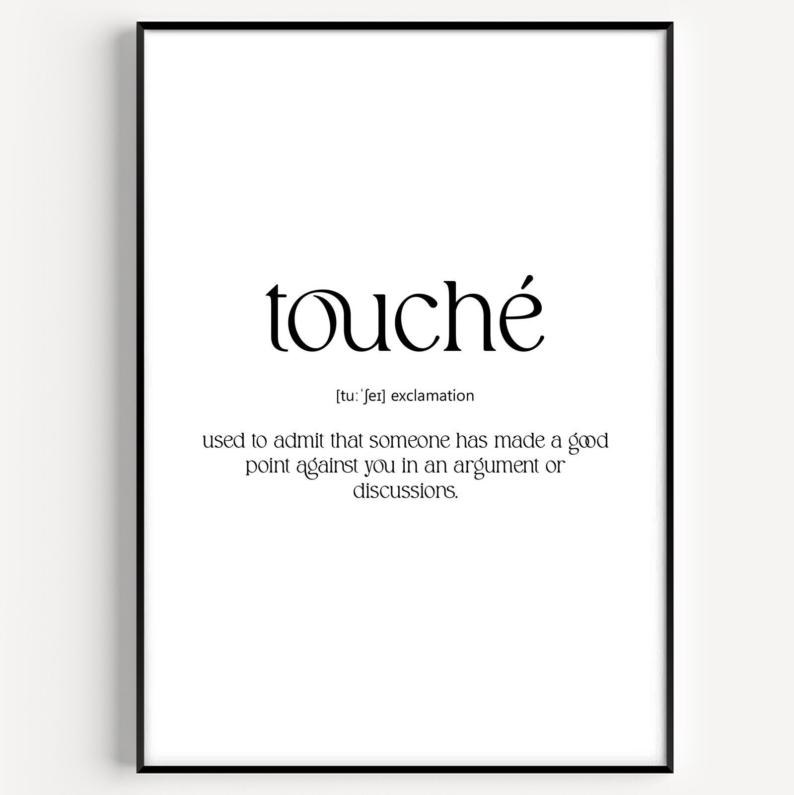 Touche Definition Print Etsy