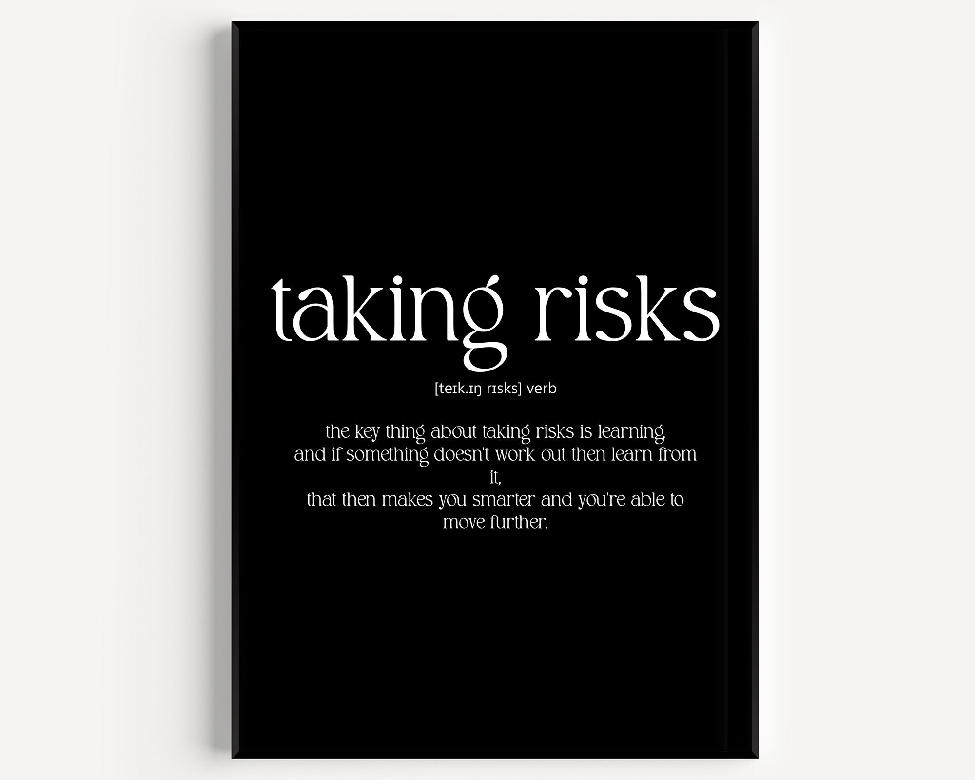 Taking Risks Definition Print - Etsy