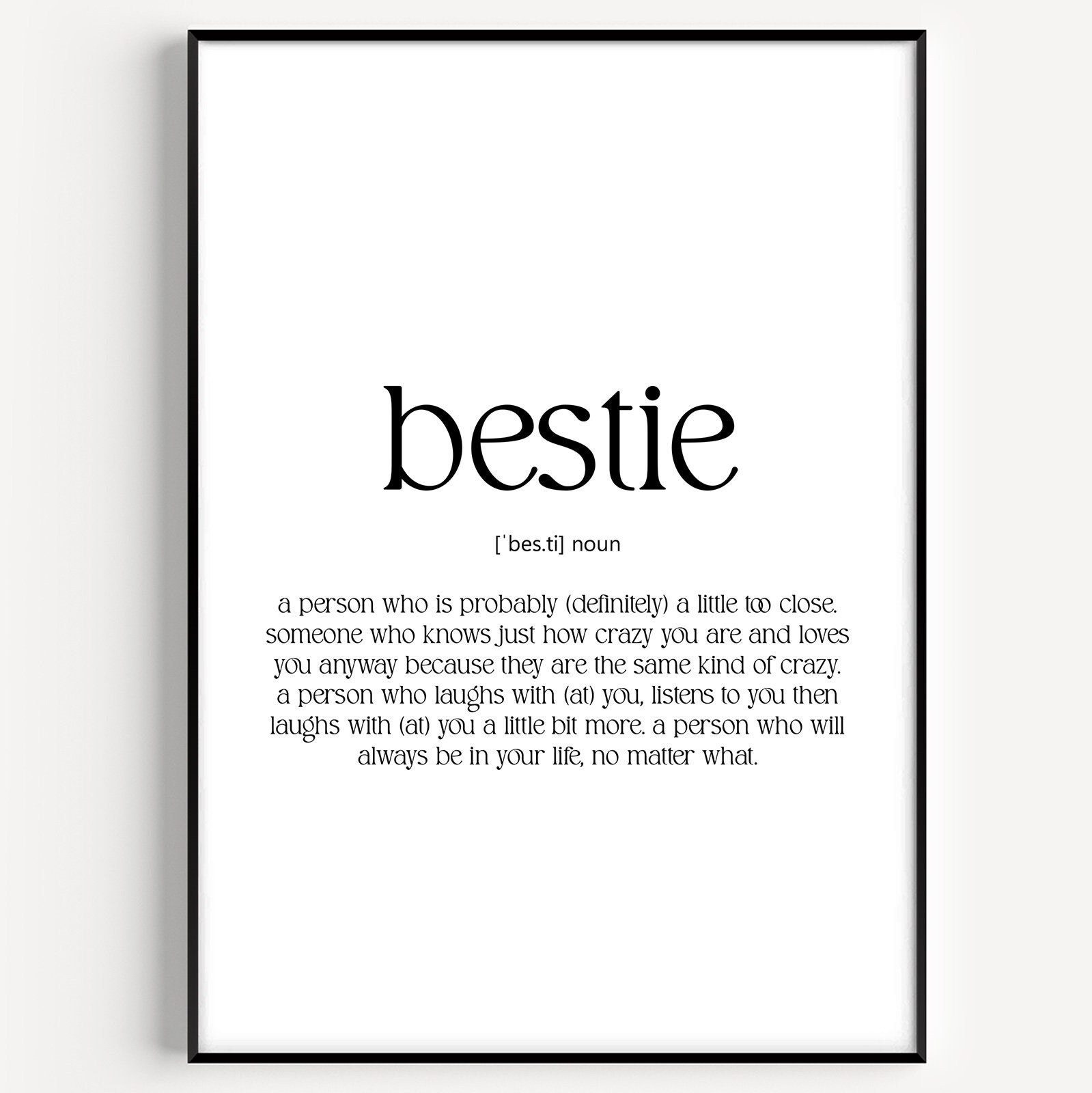 Bestie Definition Print - Etsy