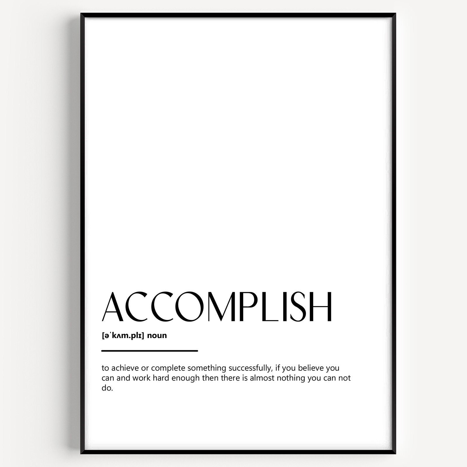 Accomplish Definition Print - Etsy