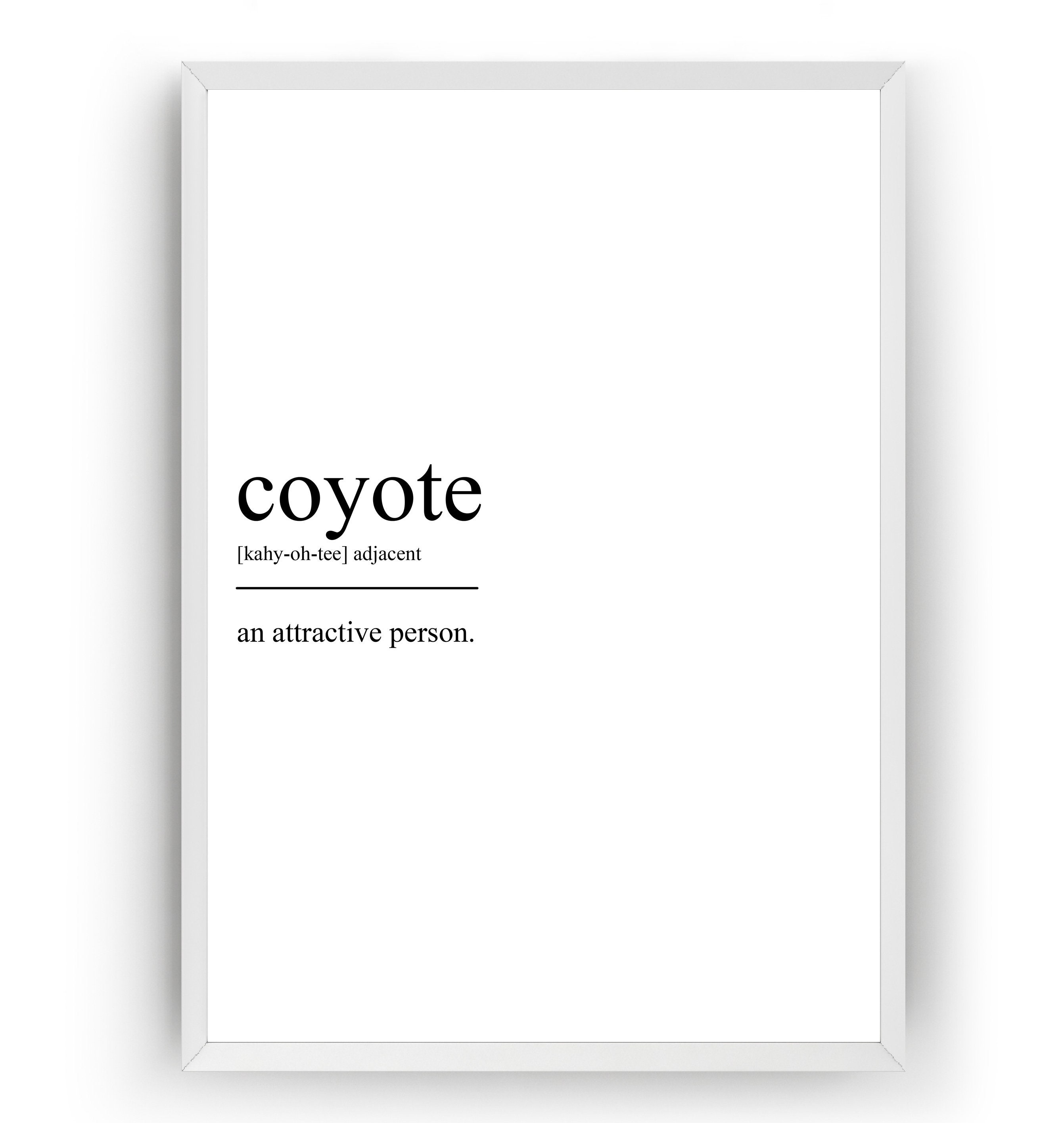 Coyote Definition Print | Etsy