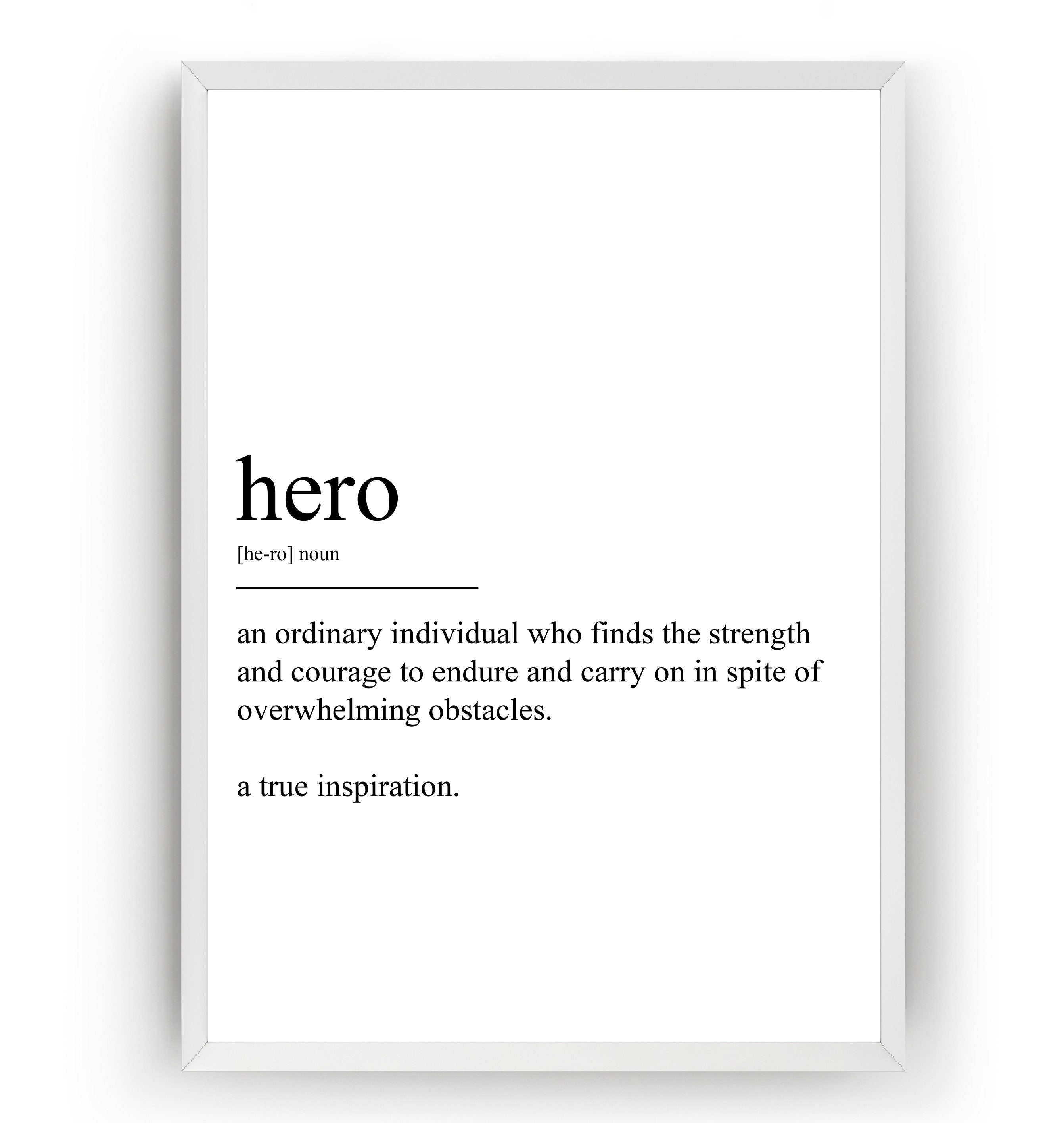 Hero Definition Print Etsy