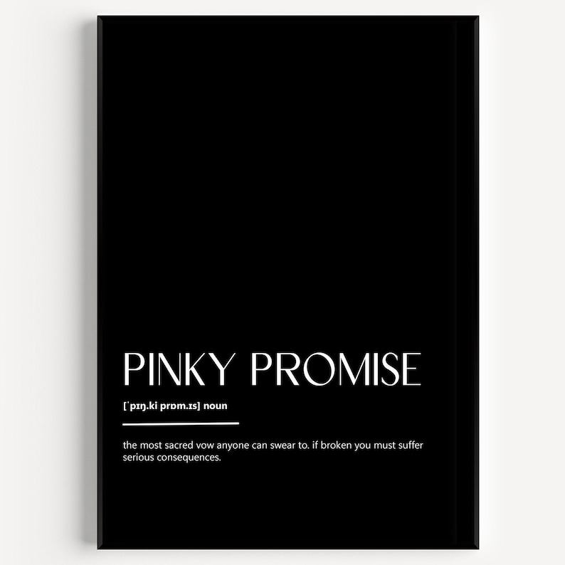 Pinky Promise Definition Print - Etsy