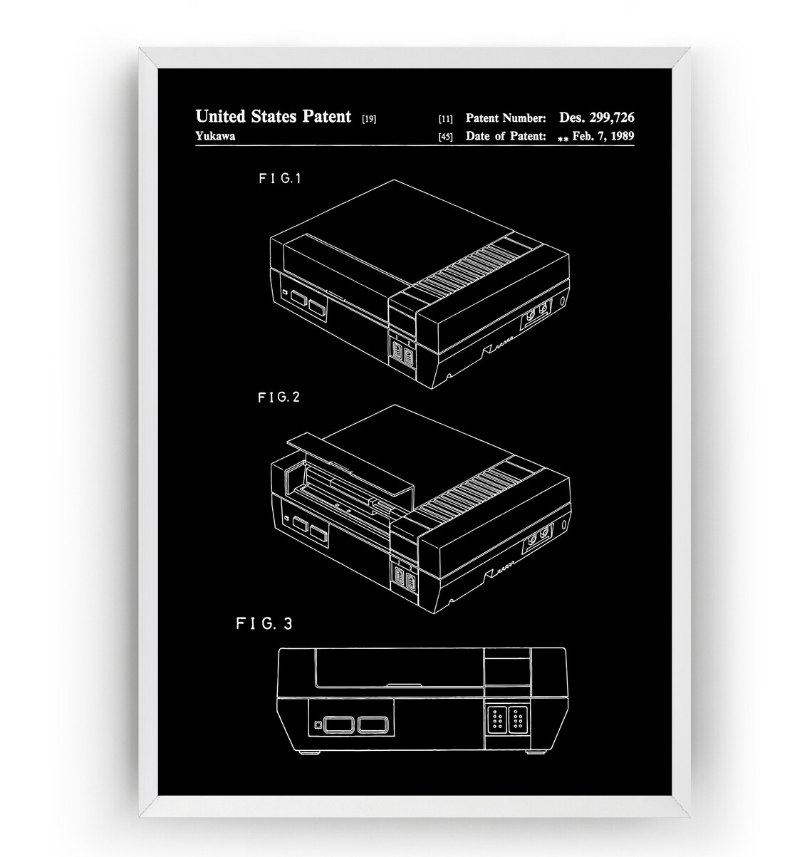 NES 1989 Patent Print Nintendo Patent Wall Art Blueprint | Etsy