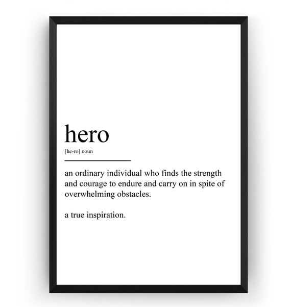Hero Definition Print Etsy