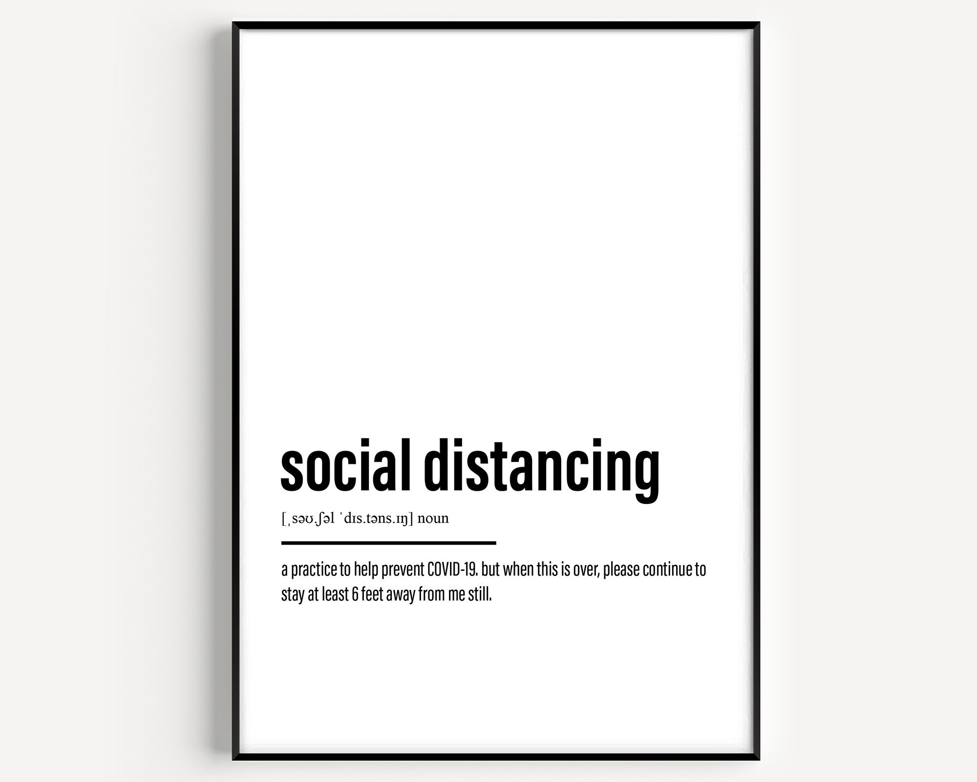 Social Distancing Definition Print - Etsy