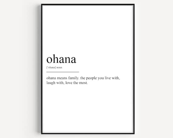 Ohana Definition Print - Etsy
