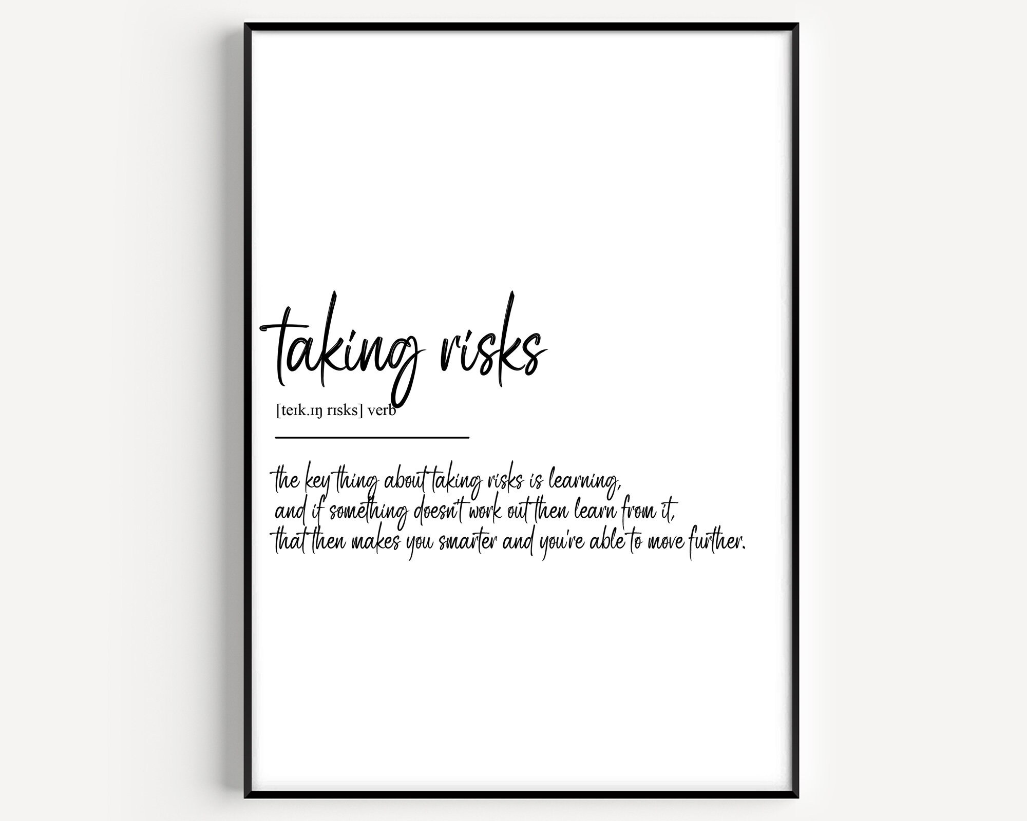 Taking Risks Definition Print - Etsy