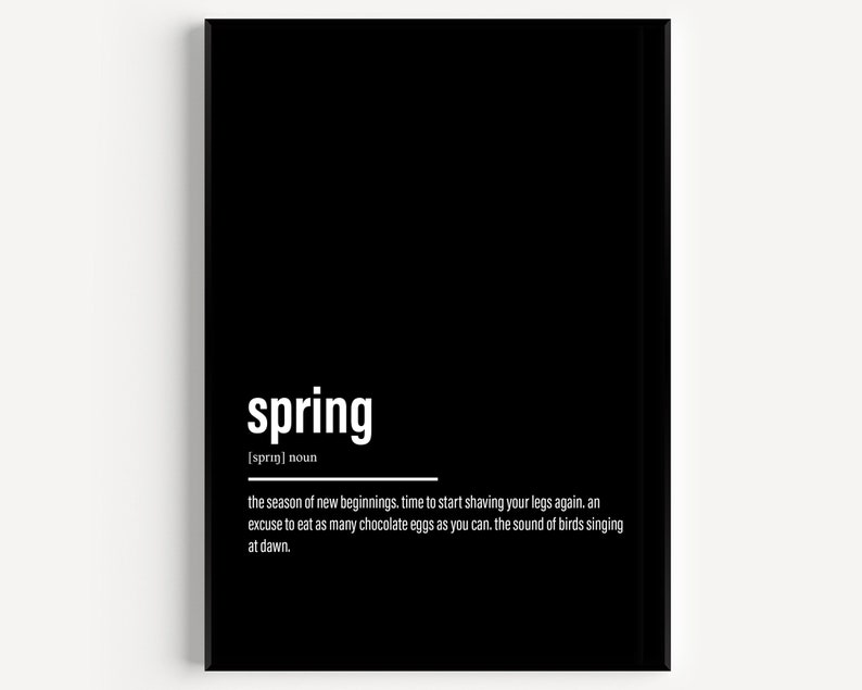 Spring Defenition Spring Definition Print - Etsy