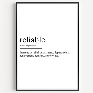 Reliable Definition Print - Version 2