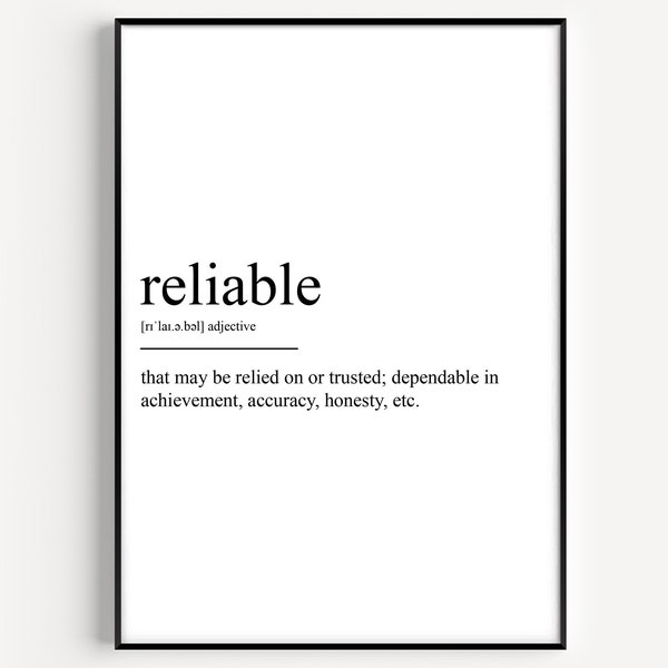 Reliable Definition Print - Version 2