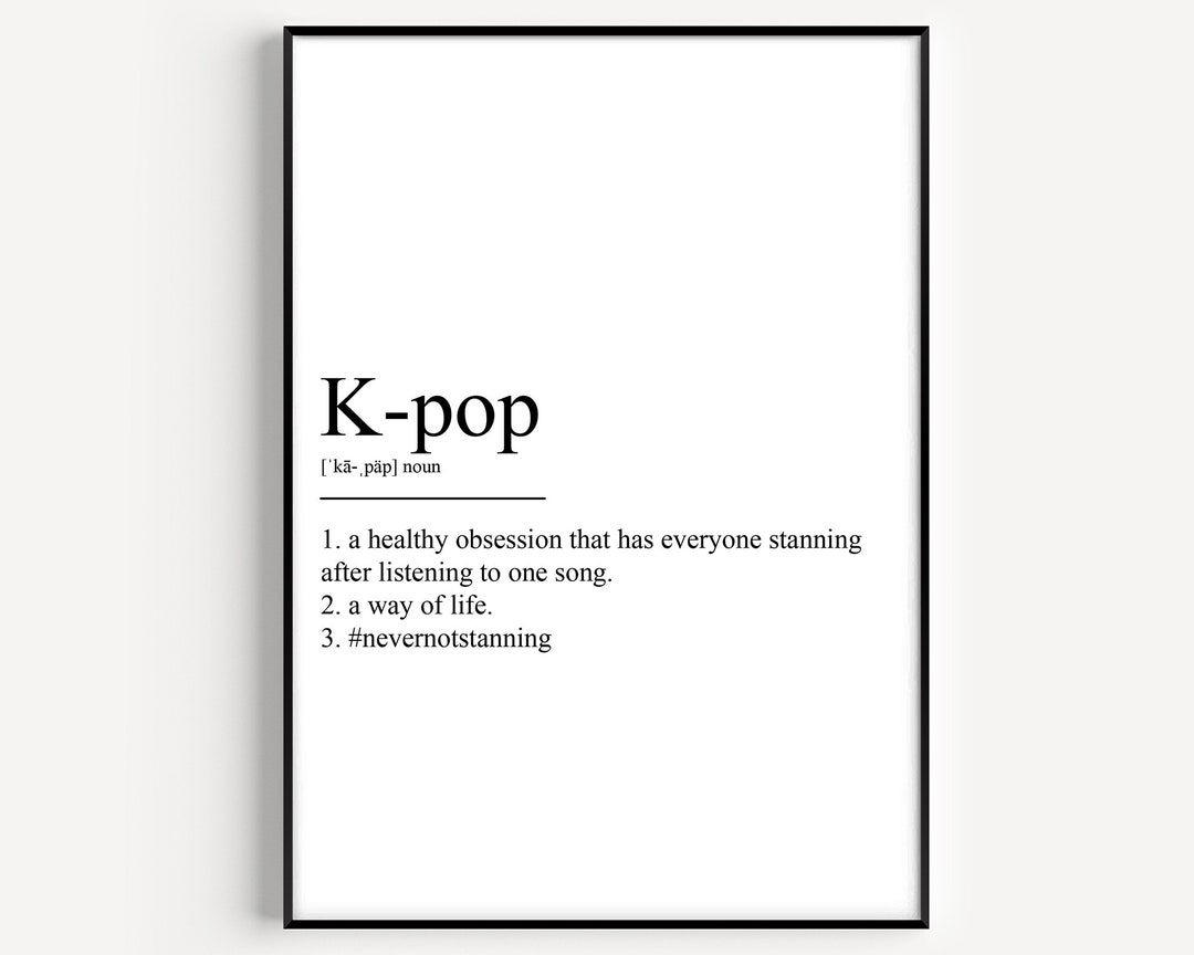 Kpop Definition Print Etsy UK