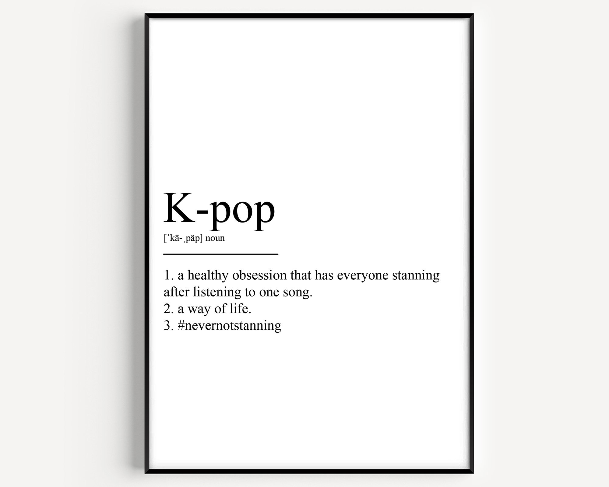 K-pop Definition Print - Etsy