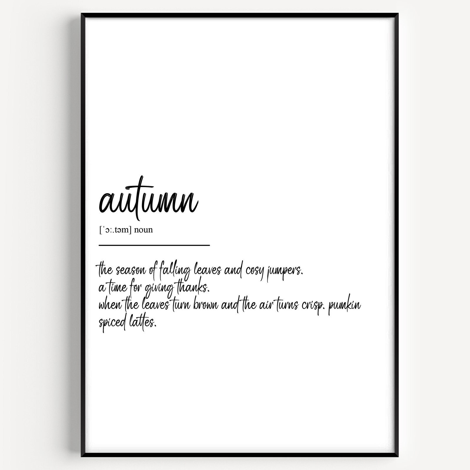 Autumn Definition Print - Etsy