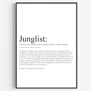 Impressão da definição de Junglist