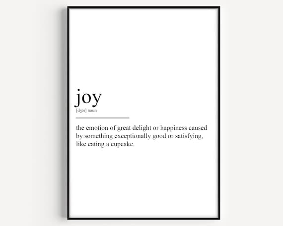 Joy Definition Print - Etsy