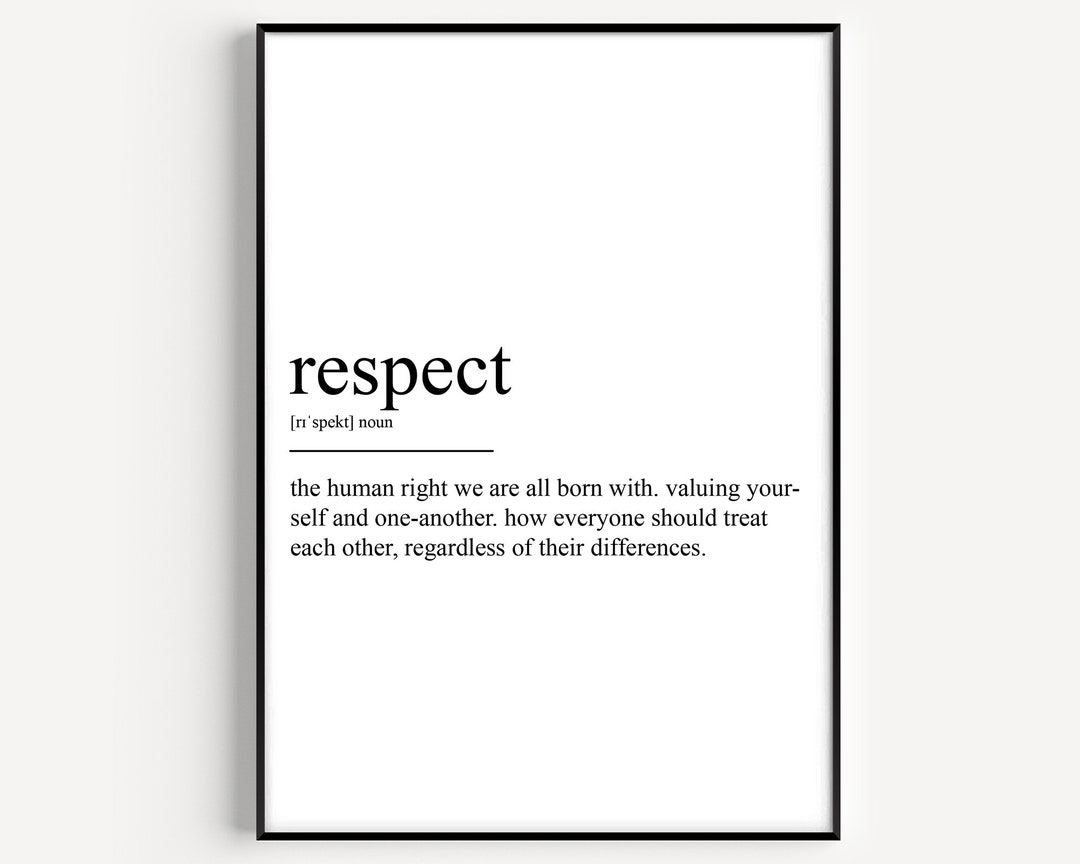 Respect Definition Print - Etsy