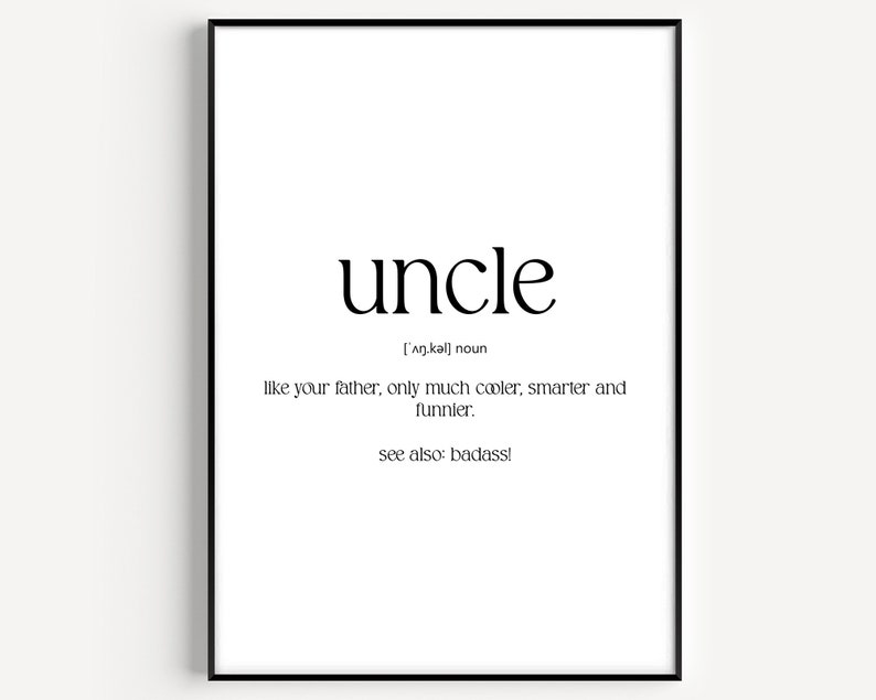 Uncle How Many Uncle Definition Print - Etsy
