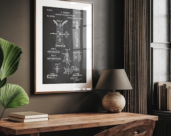 Póster de arte mural con impresión de patente de máquina de soldar eléctrica de 1886, planos y regalos.