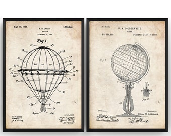 Terrestrial Sidereal Globe Patent Printable Astronomer Gift Idea Terrestrial Globe DIGITAL DOWNLOAD - Globe Blueprint Armillary Sphere
