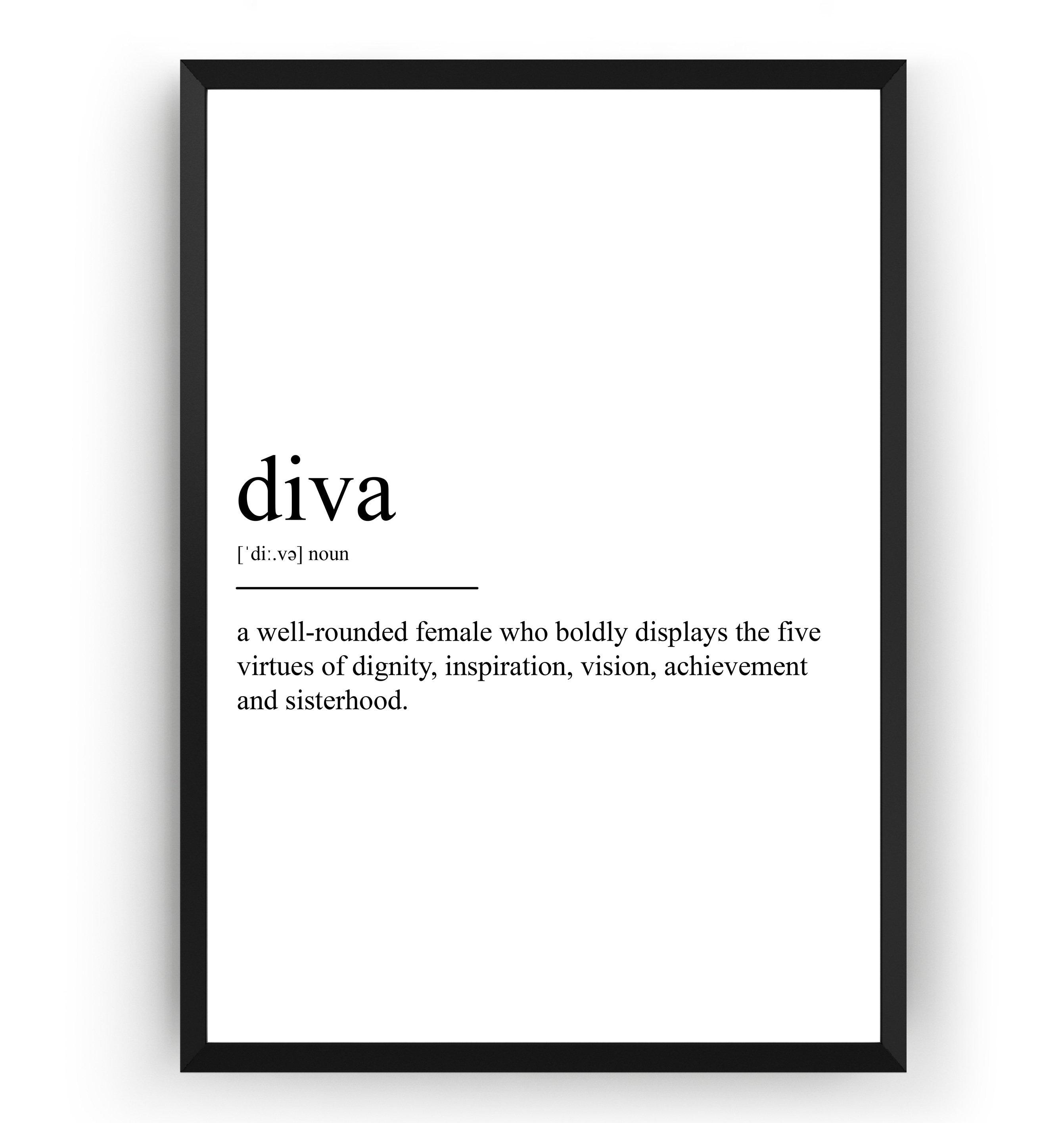Diva Definition Print Etsy