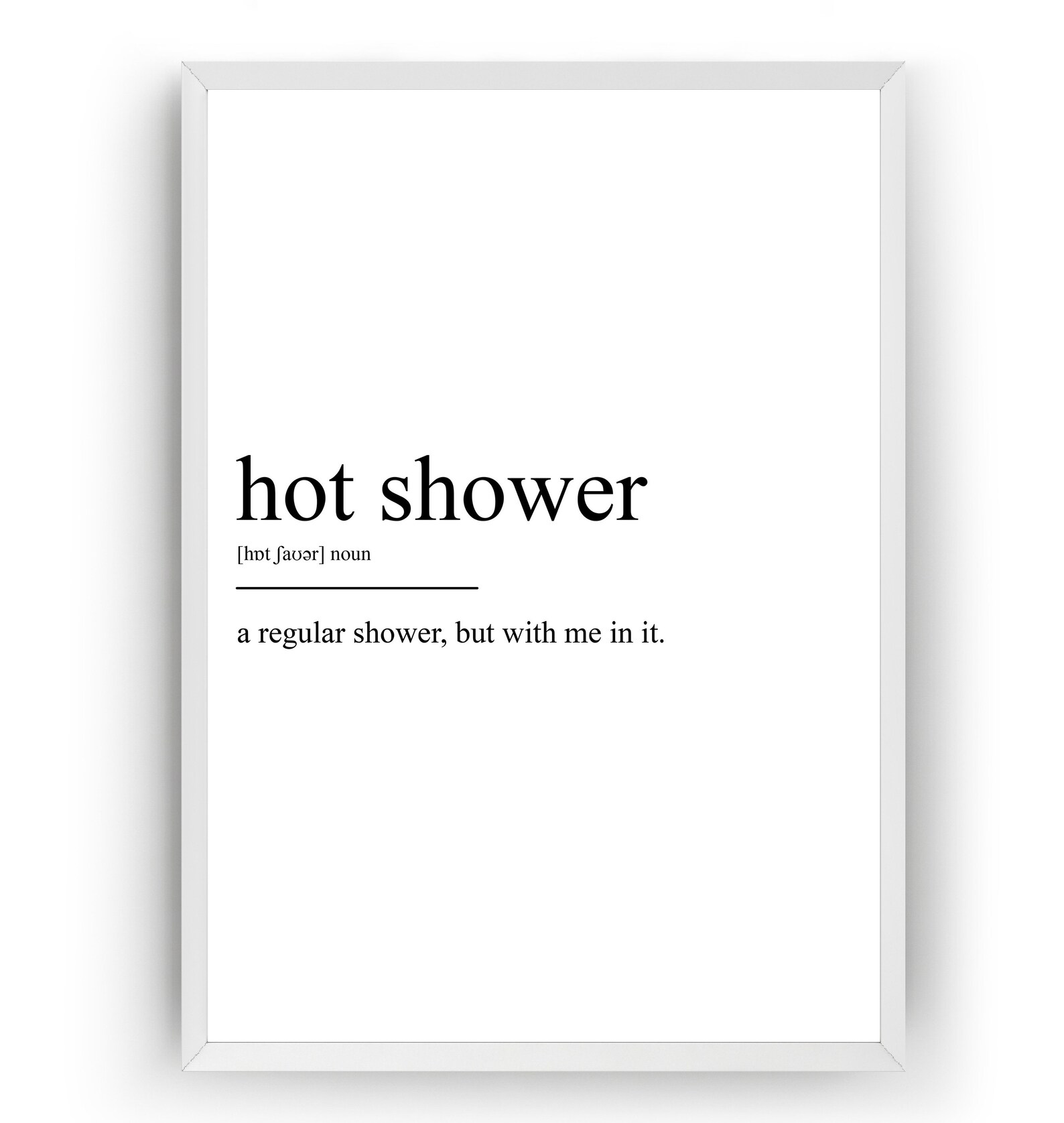 Hot Shower Definition Print Etsy