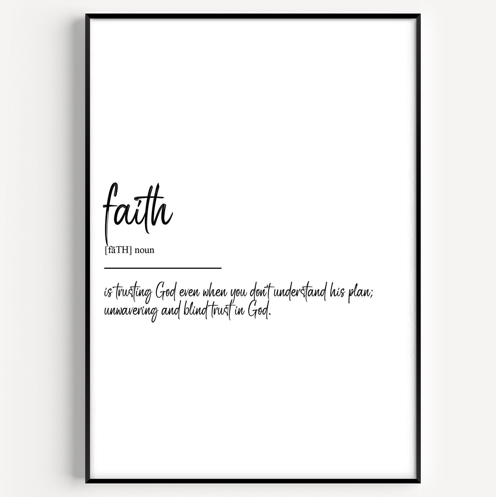 Faith Definition Print - Etsy