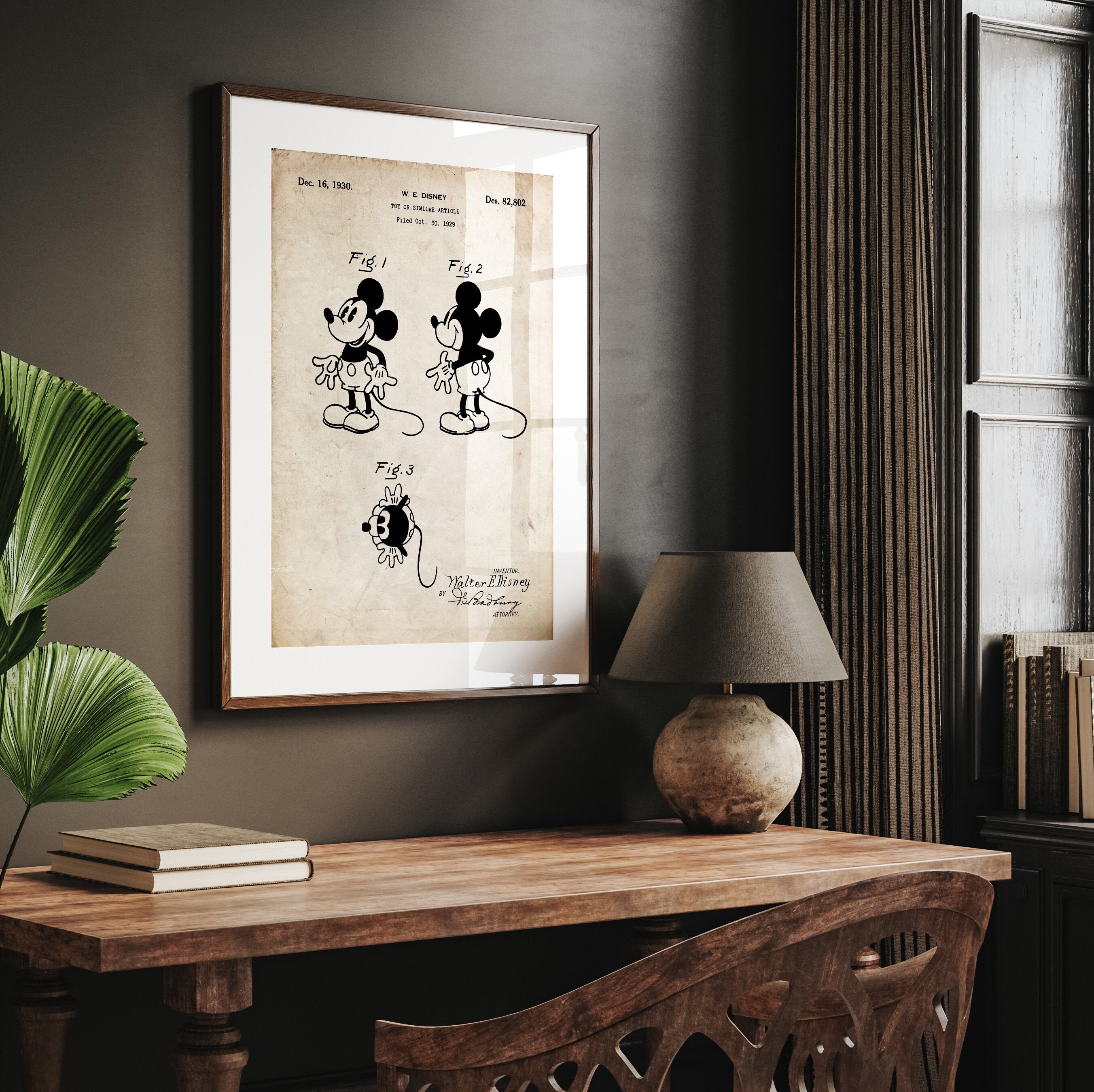 Playroom Decor, Kids Wall Room Mickey Mouse Prints, Childrens Print Etsy Art, Poster, Patent - 1929 Nursery