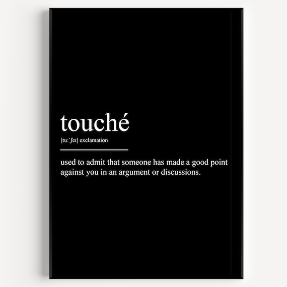 Touche Definition Print Etsy