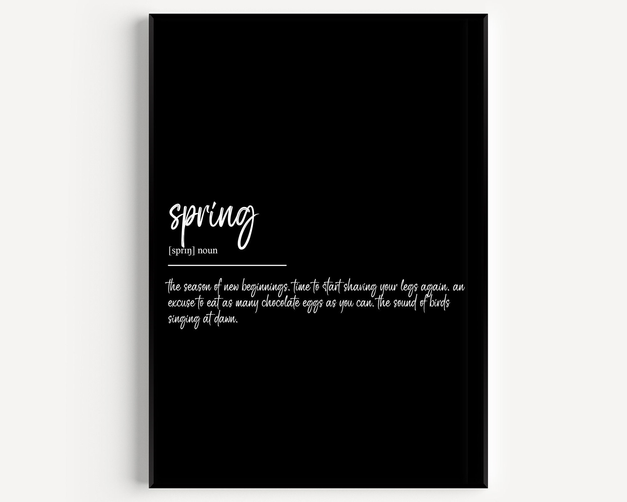 Spring Defenition Spring Definition Print - Etsy