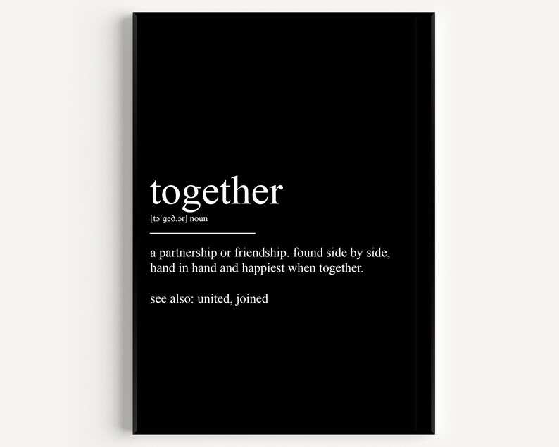 Together Definition Print - Etsy