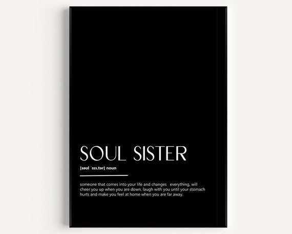 Soul Sister Definition Print - Etsy