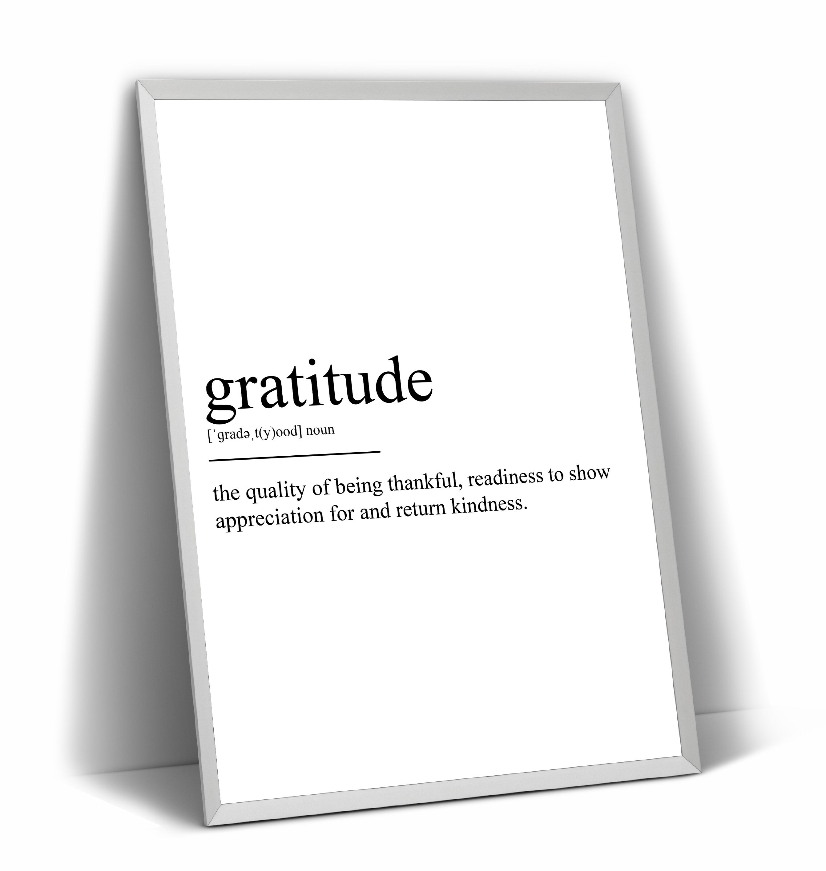 Gratitude Definition Print Etsy
