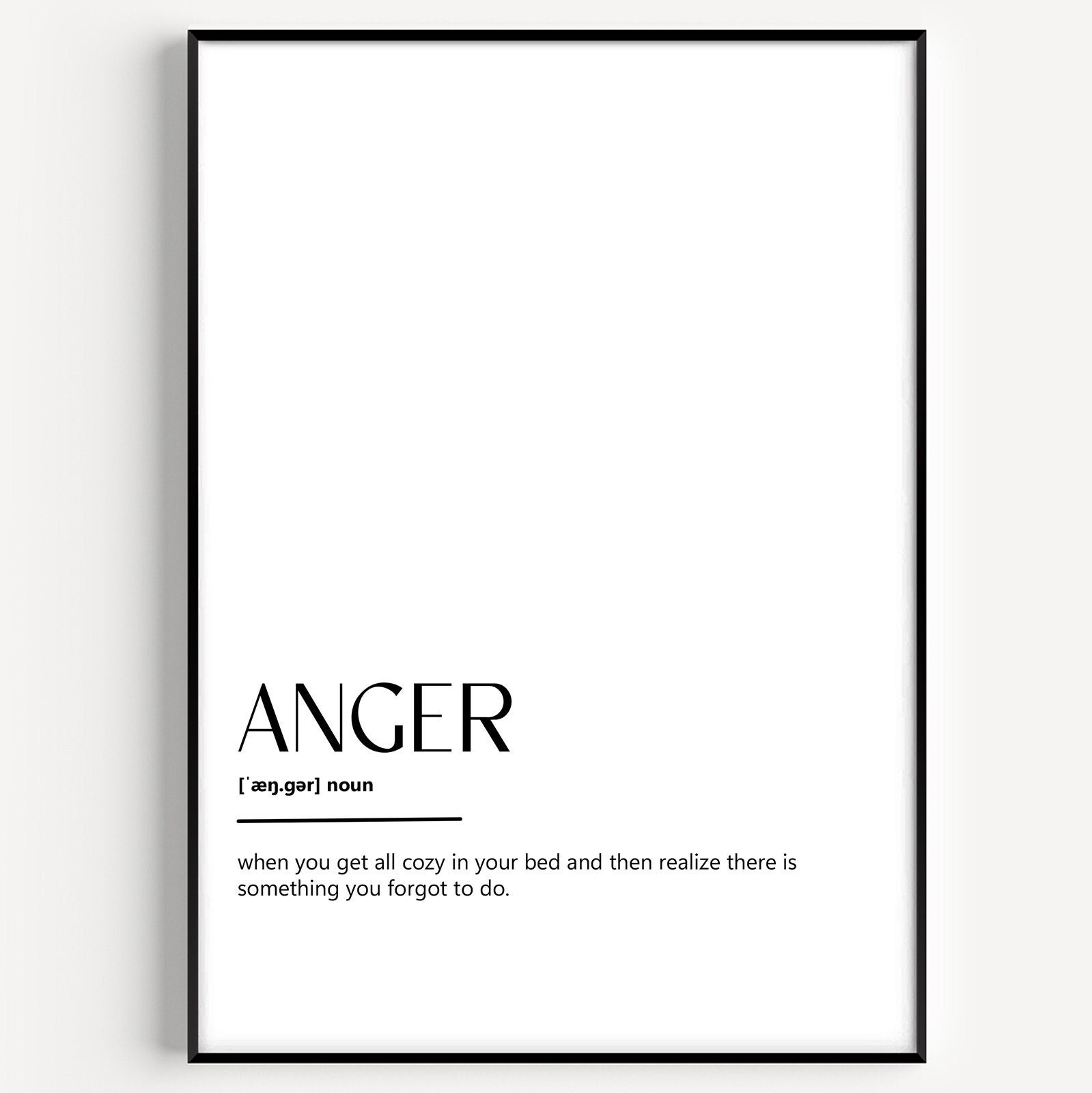  Rage Quit Definition Print Rage Quit Definition Poster Posters  for Room Aesthetic 12x18inch-Wooden Framed : 居家與廚房