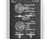 Star Trek USS Enterprise 1981 Patent Print Wall Art Poster Blueprint Decor Gifts