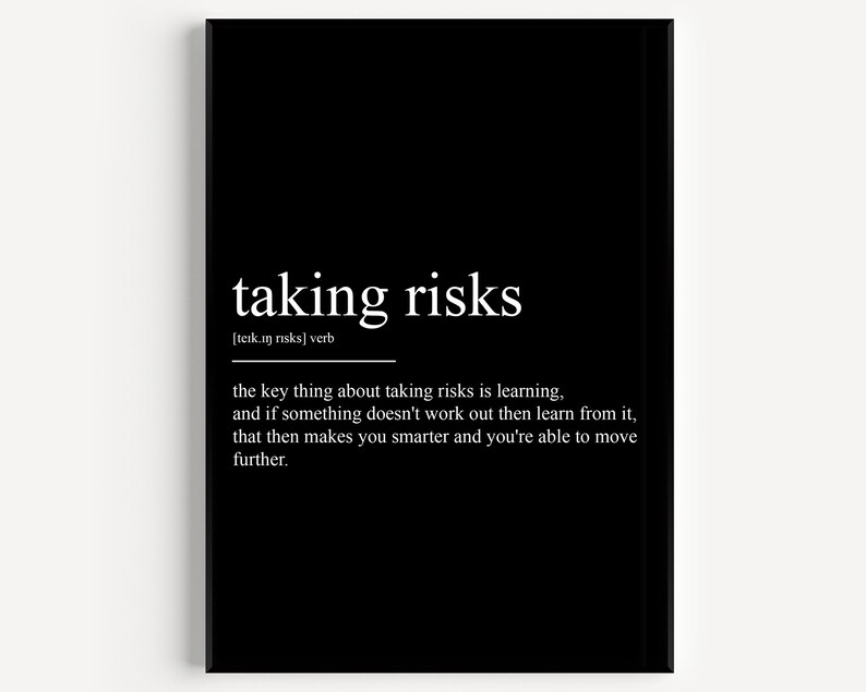 Taking Risks Definition Print - Etsy
