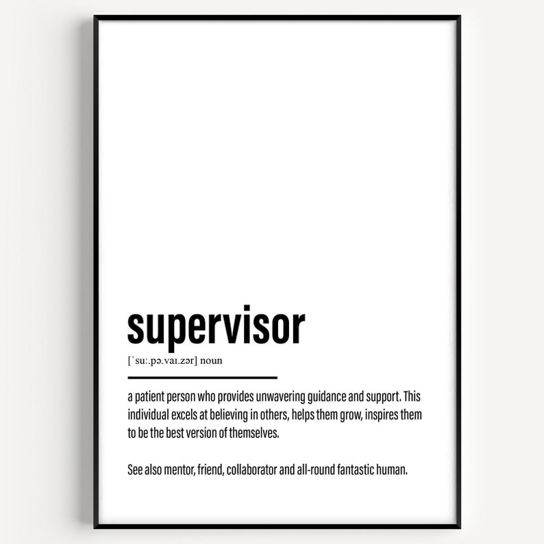 Supervisor Definition Print - Etsy