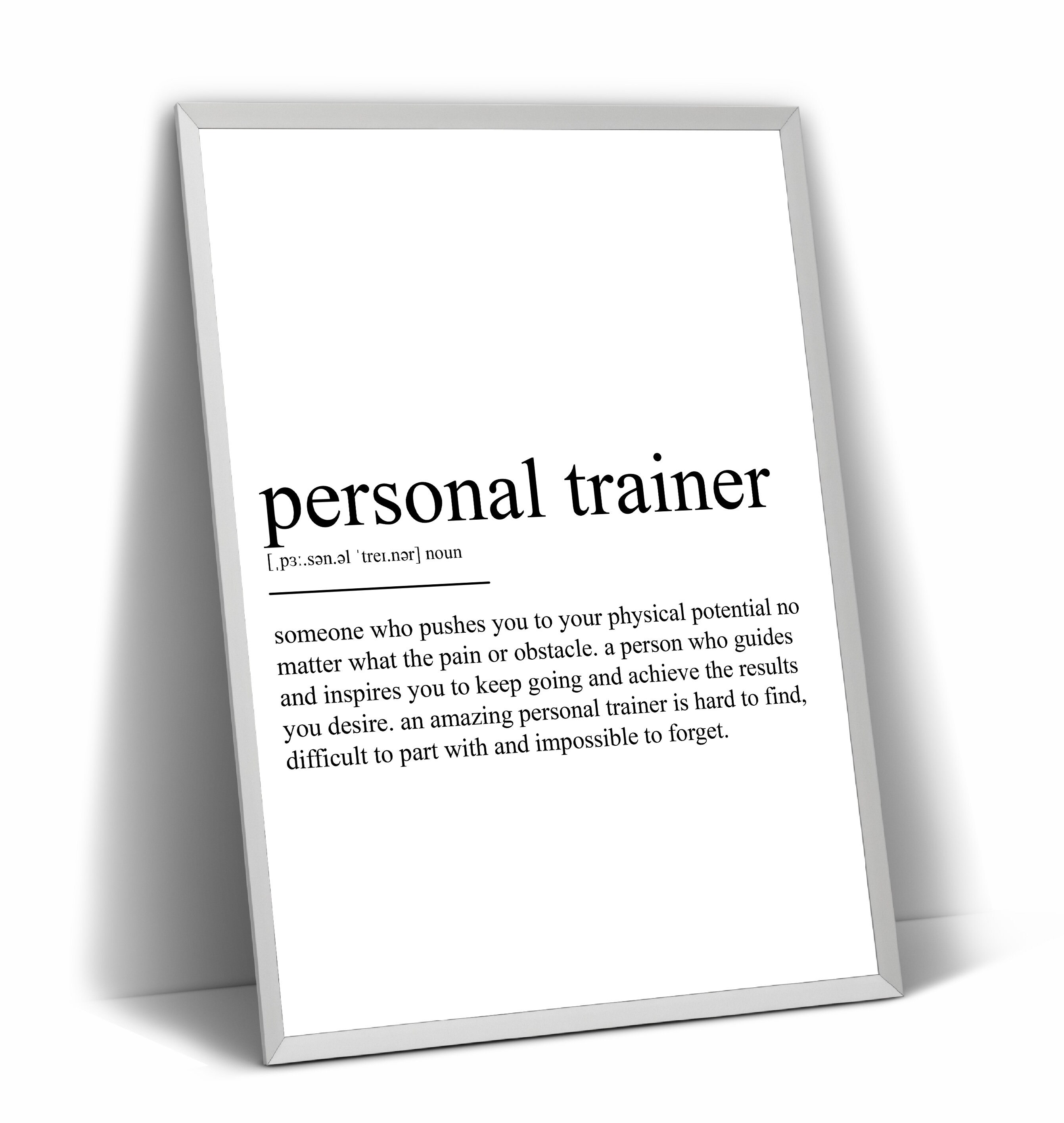 Personal Trainer Definition Print Etsy
