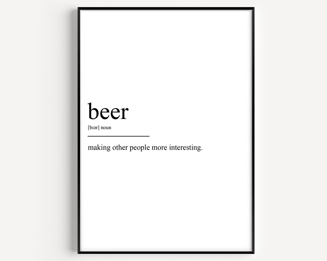Beer Definition Print Etsy