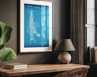 M16 1966 octrooidruk, geschenk militair pensioen, legerdecor, slaapkamerafdrukken, kantoormuurkunst, cadeau voor soldaat, schietposter